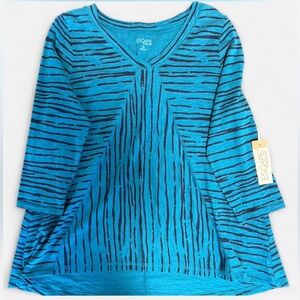 Habitat Blue Striped Long Sleeve Top